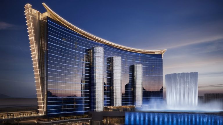 casino soars above mountain