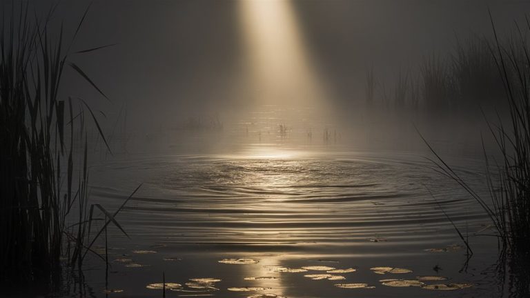 poker light through marsh