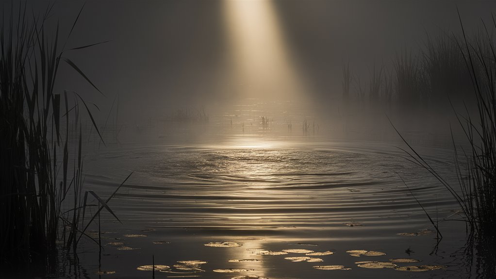 poker light through marsh