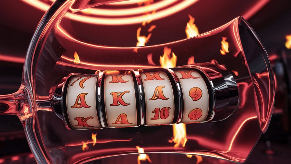 flaming slots mirror glass