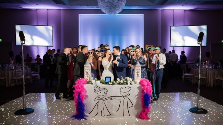 fun wedding reception singing