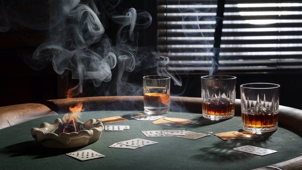 smoky poker game atmosphere
